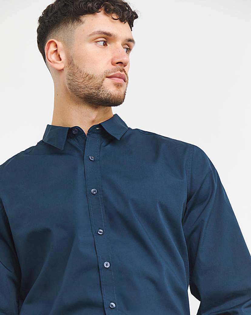 Navy Long Sleeve Formal Shirt