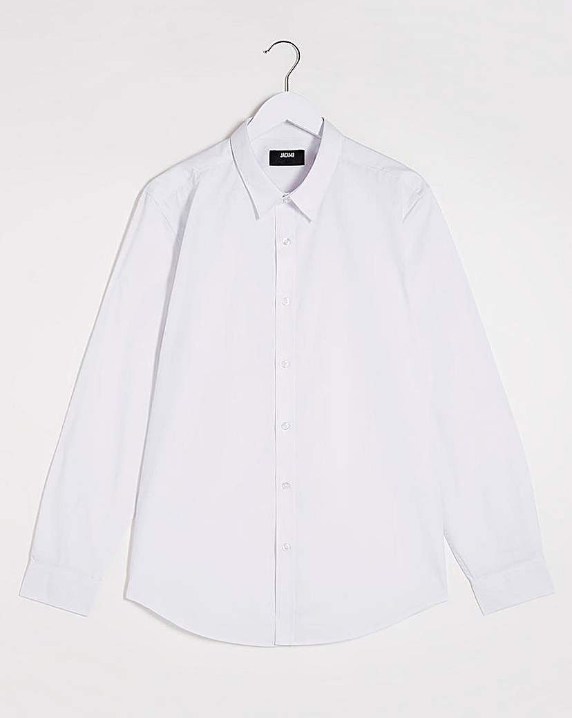 White Long Sleeve Formal Shirt Reg