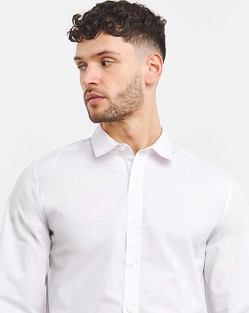 White Long Sleeve Formal Shirt Reg