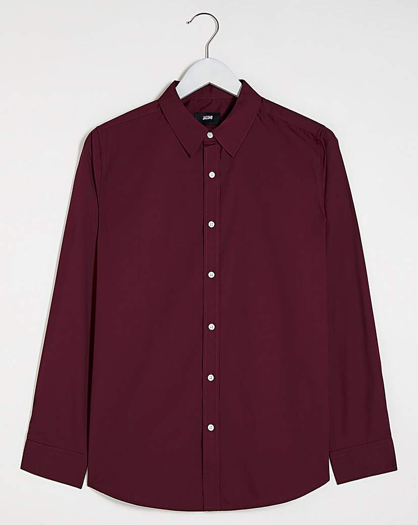 Wine Long Sleeve Formal Shirt Reg