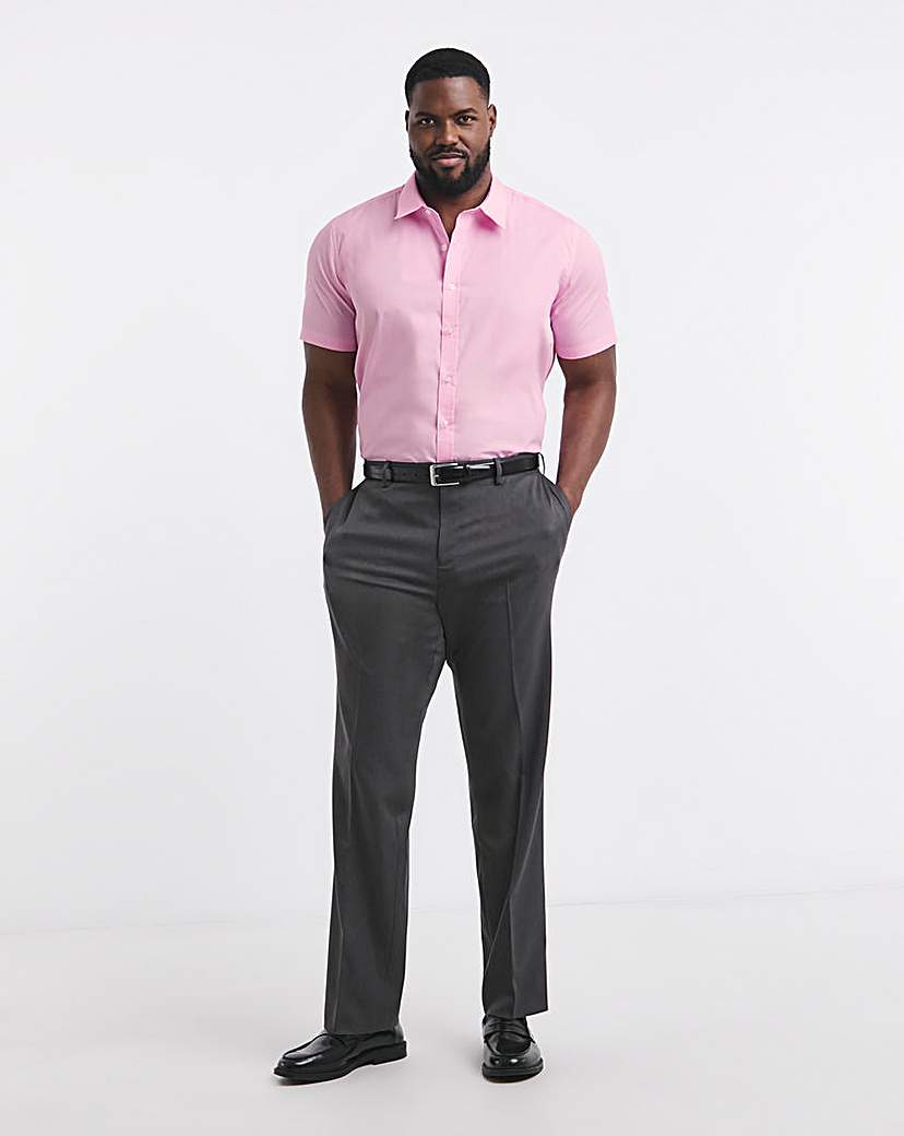 Pink Short Sleeve Formal Shirt Long