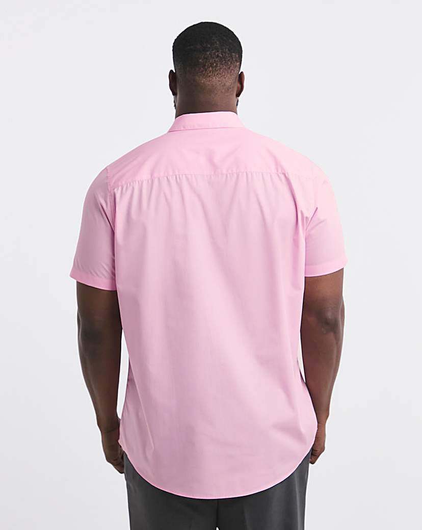Pink Short Sleeve Formal Shirt Long