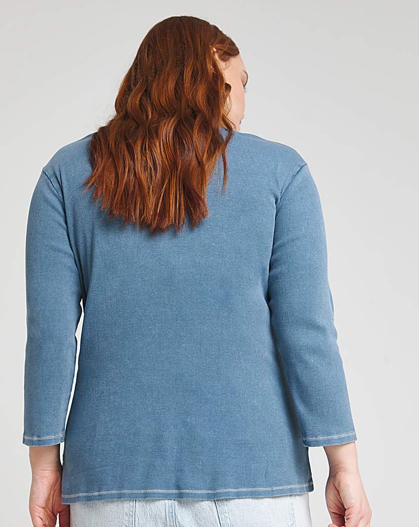 Ribbed V Neck Top