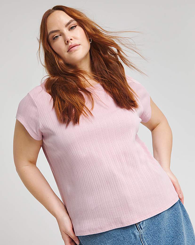 Pointelle Rib T-Shirt