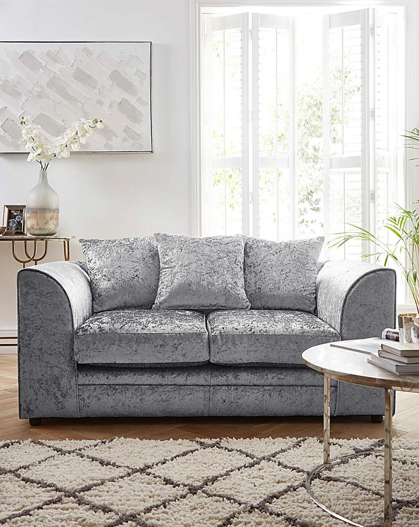 Chicago Crushed Velvet 2 Seater Sofa - Silver