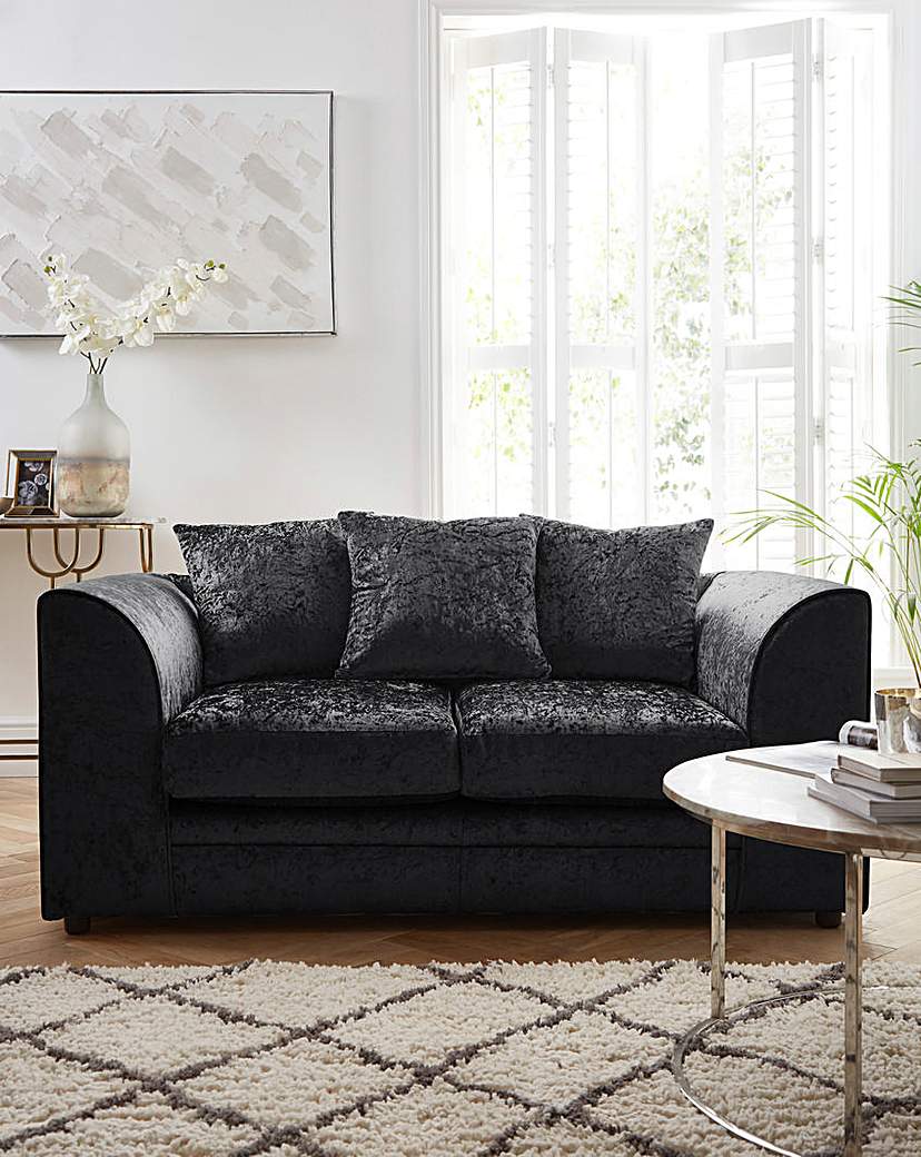 Chicago Crushed Velvet 2 Seater Sofa - Black