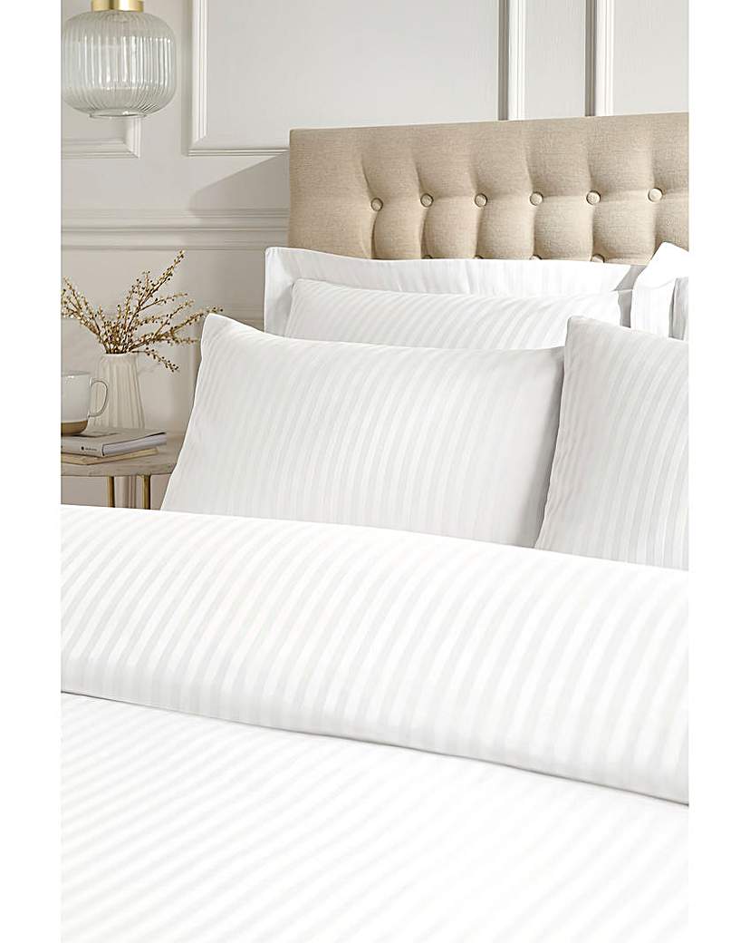 CL 300 TC Satin Stripe Pillowcase - White