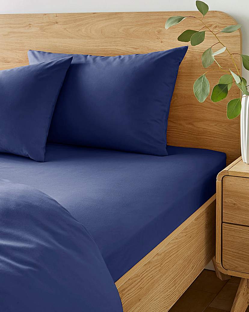 Easy Care Plain Dye Fitted Sheet - Navy