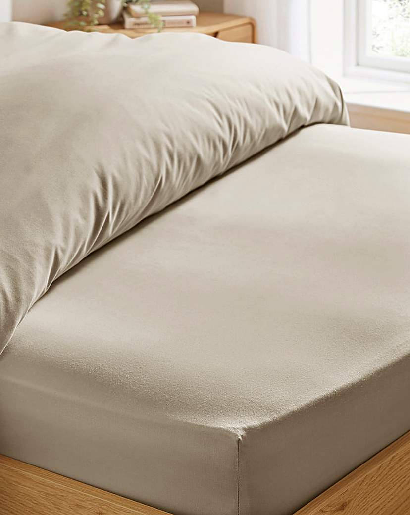 Easy Care Plain Dye Fitted Sheet - Linen