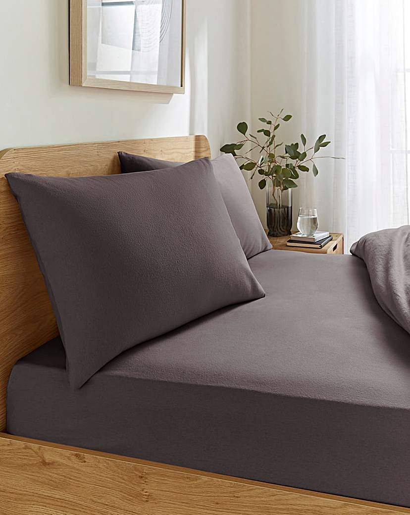 Brushed Cotton Fitted Sheet - Charcoal