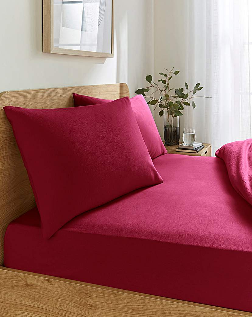 Brushed Cotton Fitted Sheet - Claret