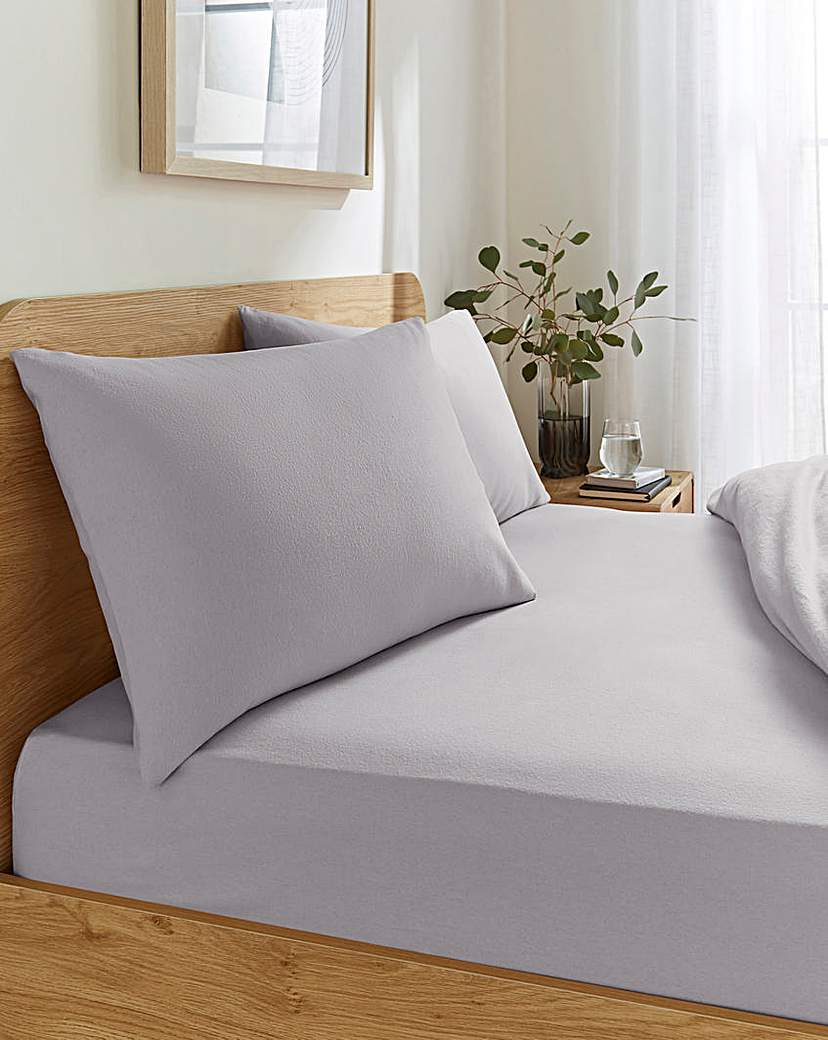 Brushed Cotton Fitted Sheet - Silver