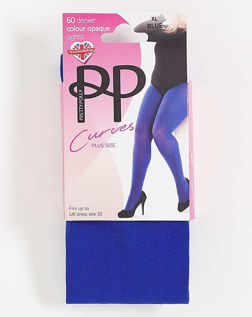 Pretty Polly Curves Opaque Tights Blue