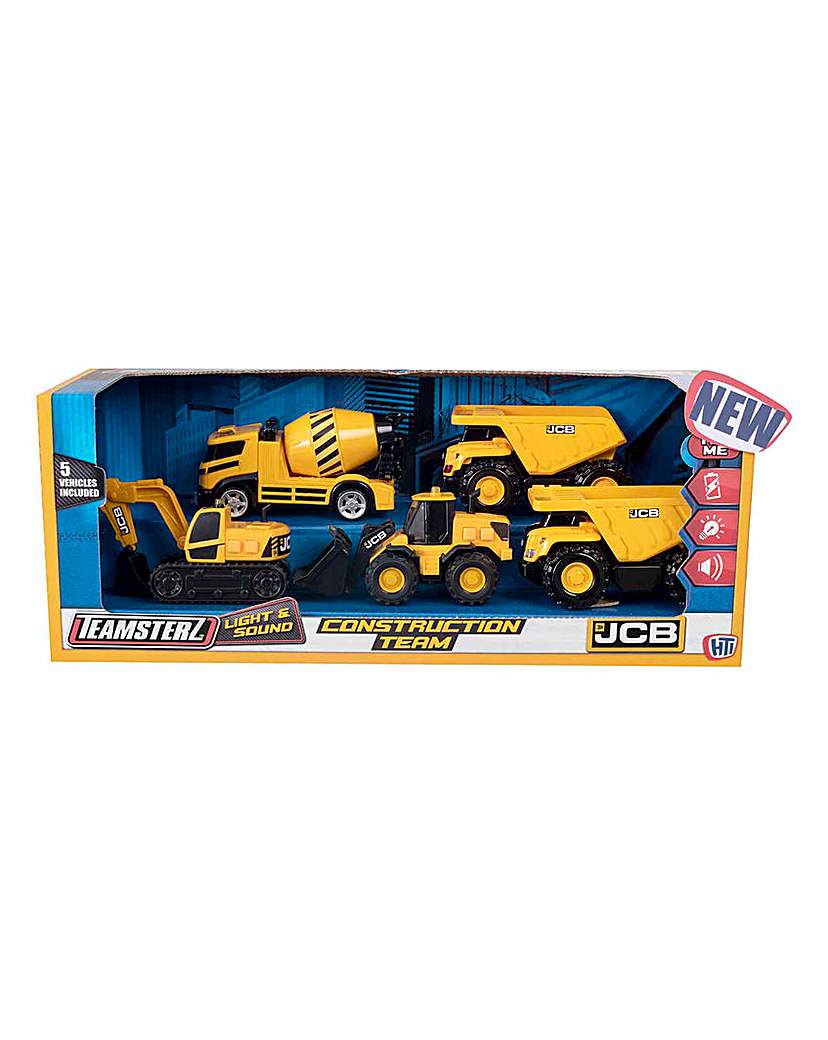 Image of JCB Lights & Sounds Vehicle 5 Pack