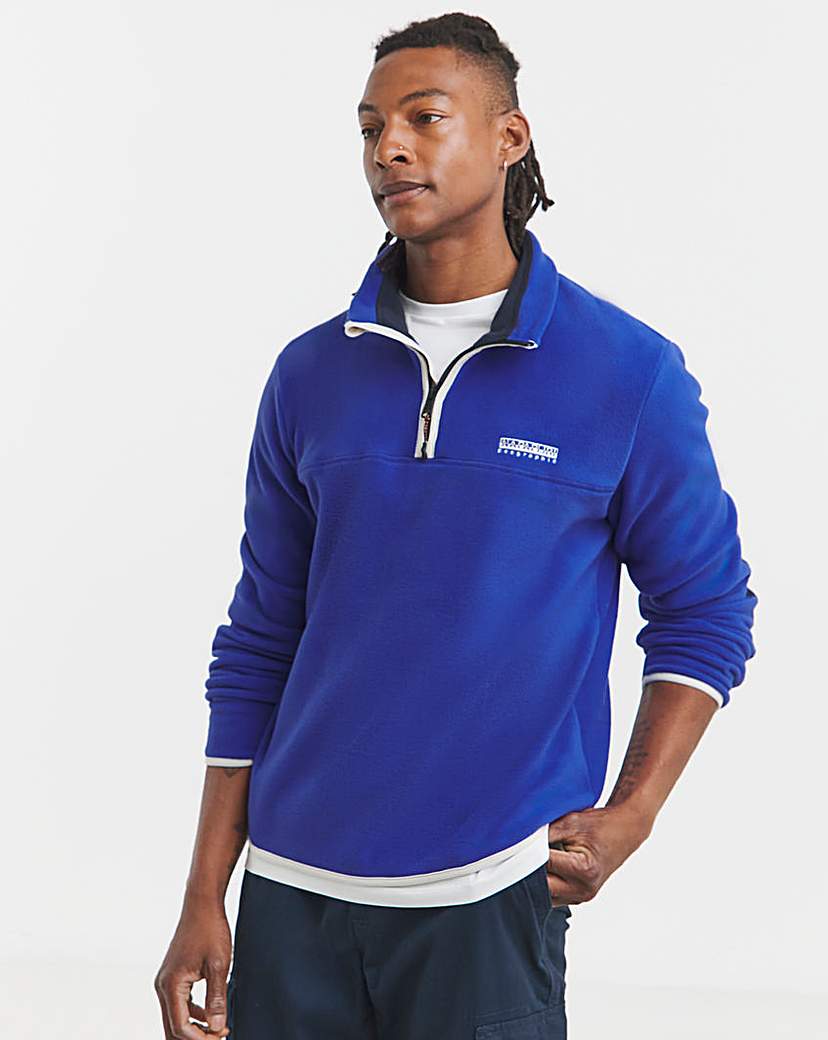 New In - Napapijri Dergana 1/4 Zip Fleece - Blue