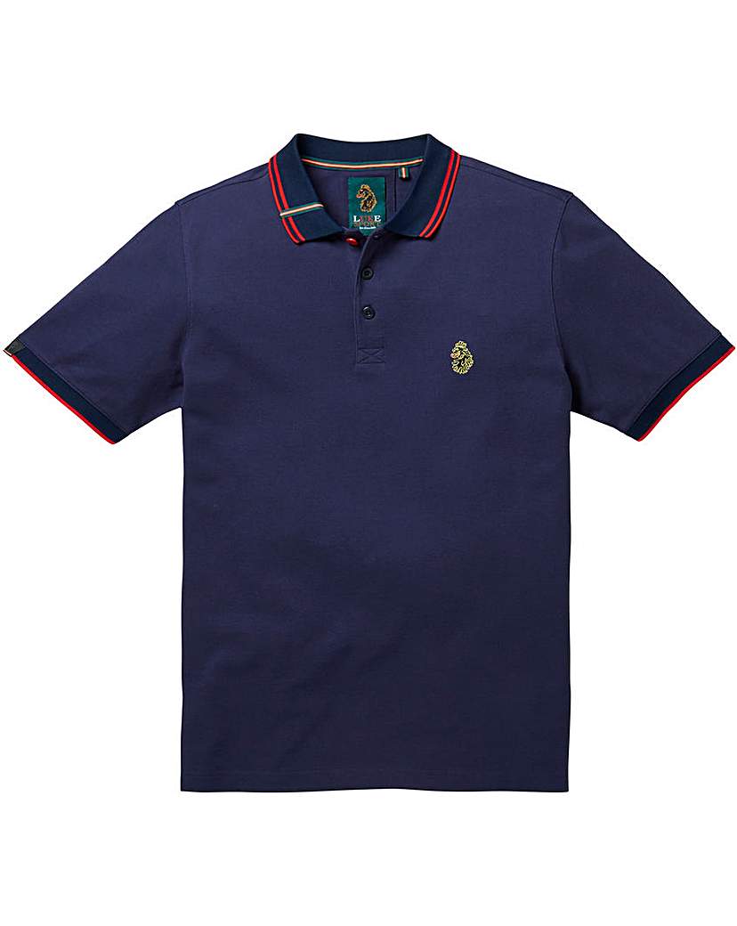 Image of Luke Sports Mead Pique Navy Polo Reg