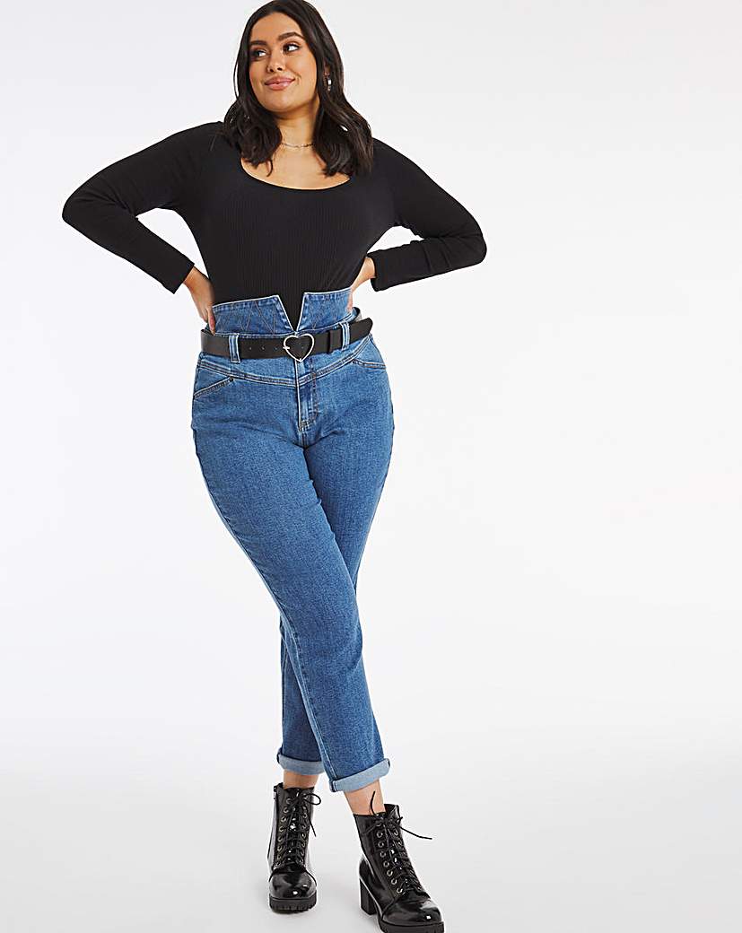 Belted deals mom jeans