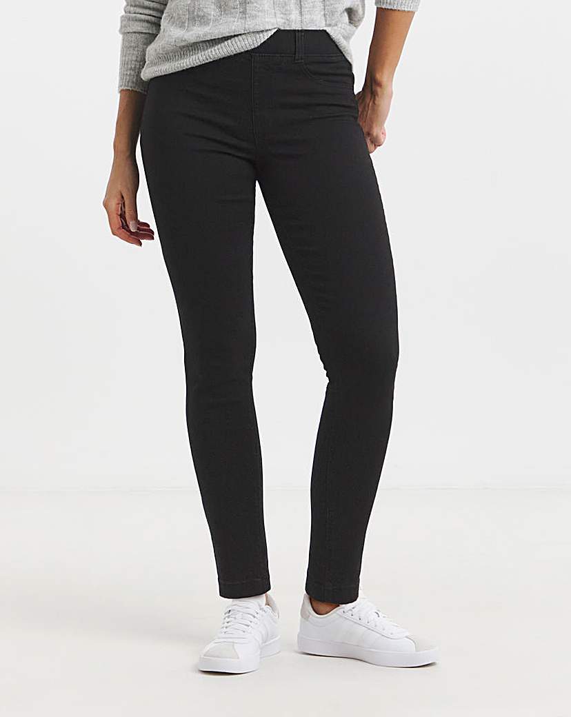 Bella Black Pull On Slim Leg Jeggings