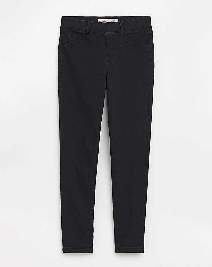 Bella Black Pull On Slim Leg Jeggings