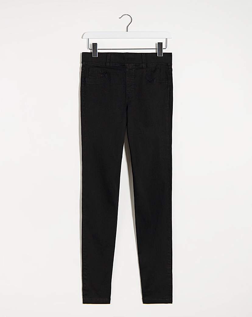 Bella Black Pull On Slim Leg Jeggings