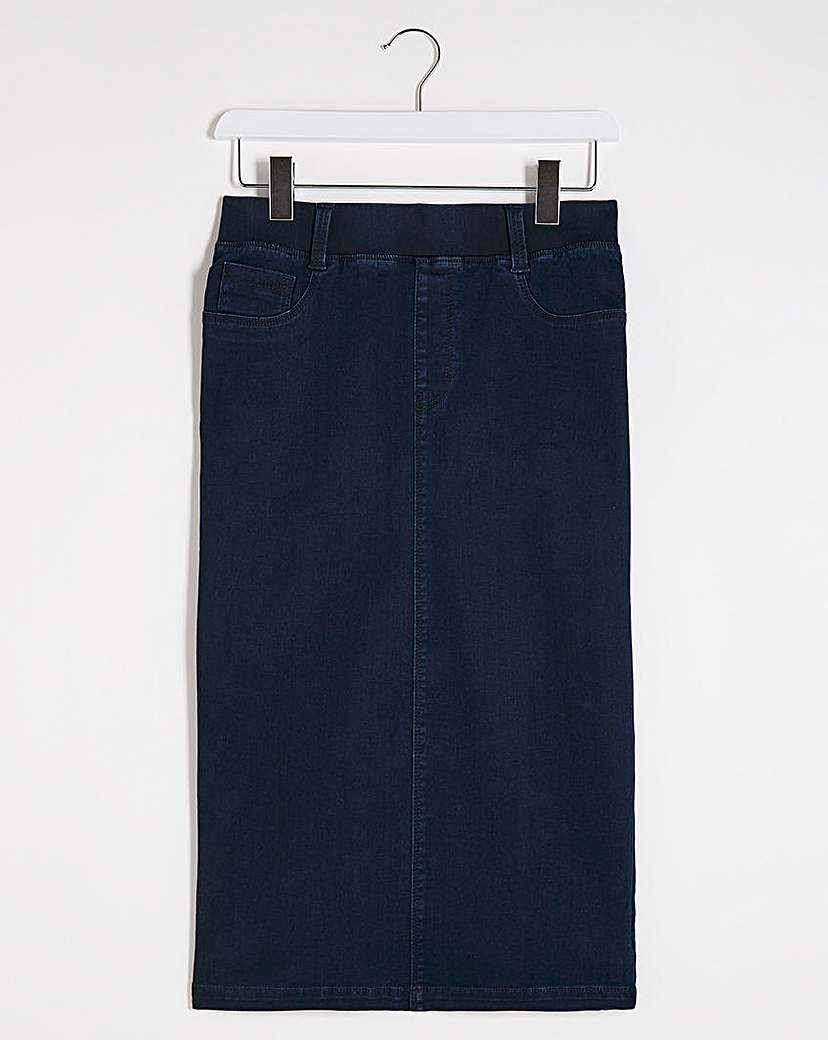 Amber Indigo Pull-On Denim Tube Skirt
