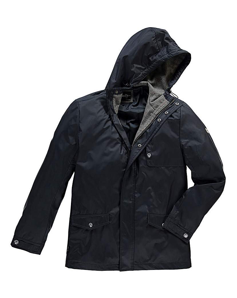 Image of Le Breve Office Navy Hooded Jacket