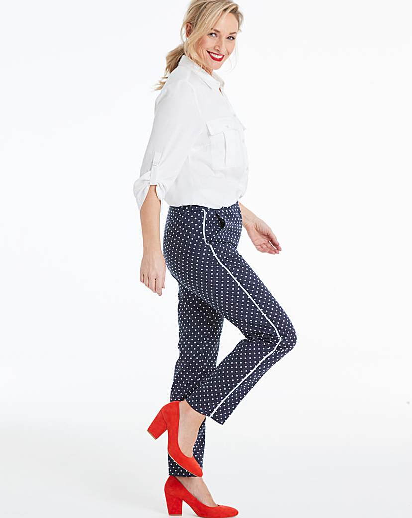 Polka Dot Side Stripe Ankle Grazer