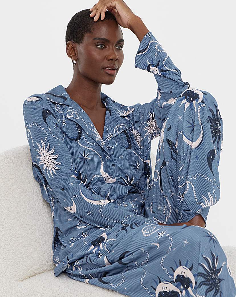 Celestial Button Plisse Pyjama Set