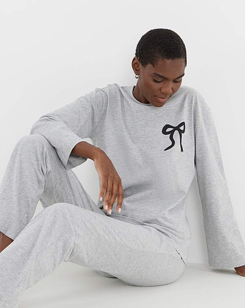 Value Plain Marl Pyjamas (Bow Motif)