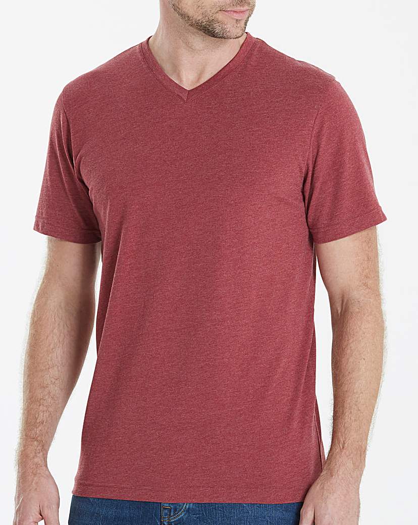 Image of Capsule V-Neck Red Marl T-shirt Long