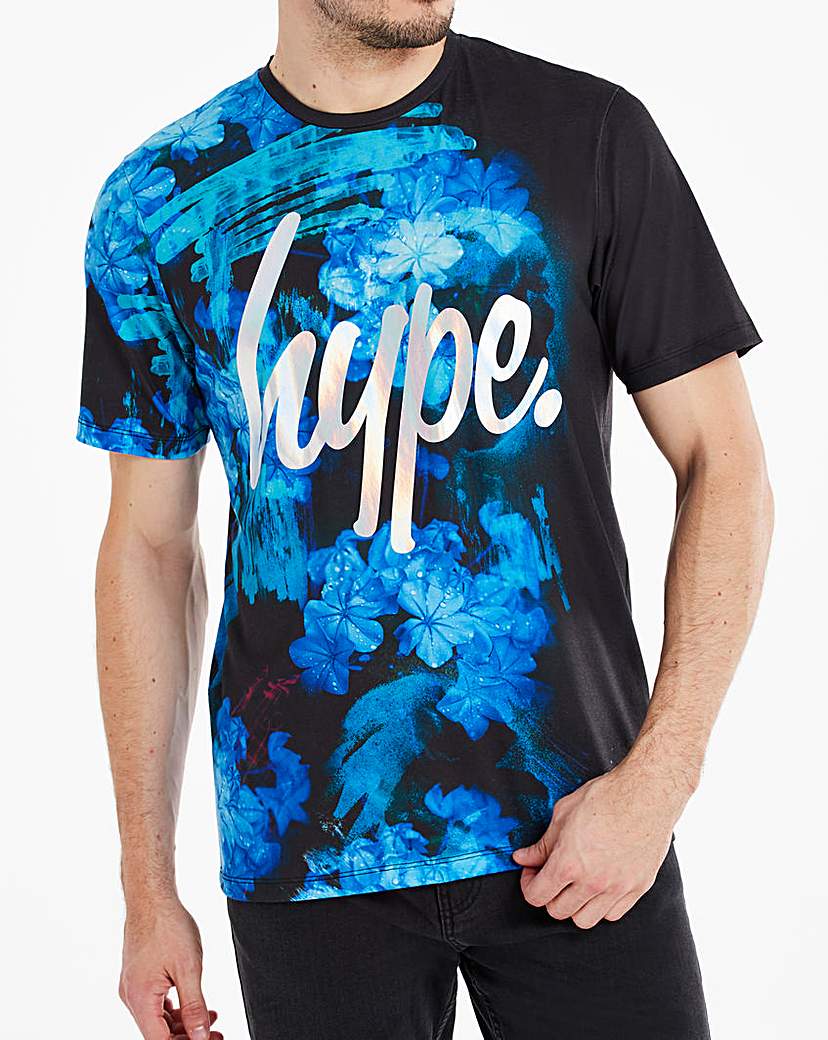 Image of Hype Foil Script Ocean T-Shirt