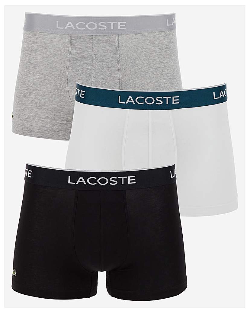 lacoste 3 pack contrast band logo trunk