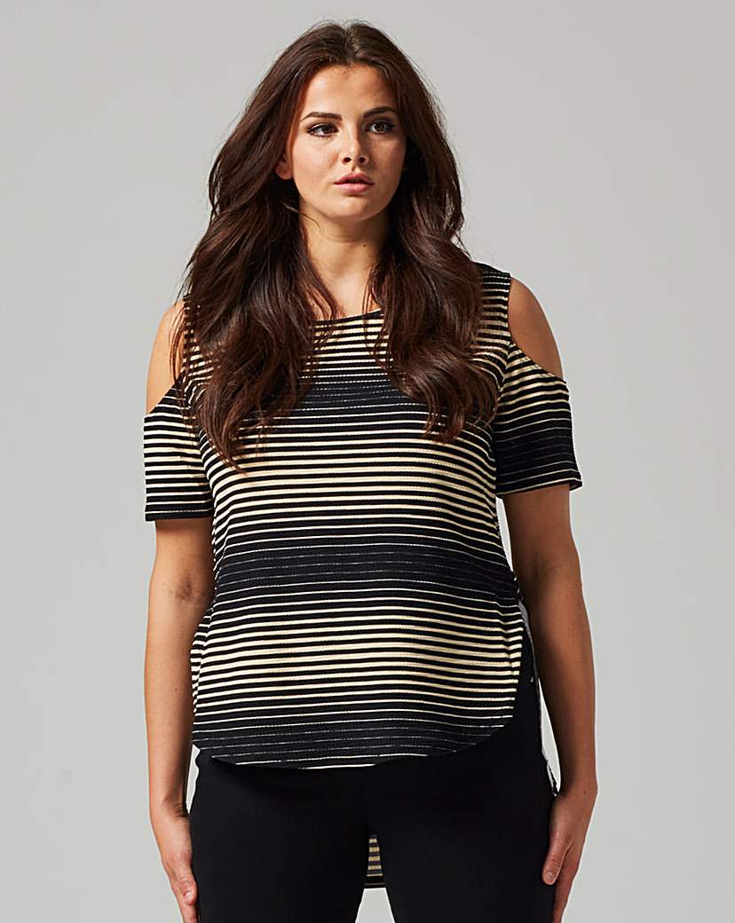 Image of AX Paris Curve Stripe Dip Back Top