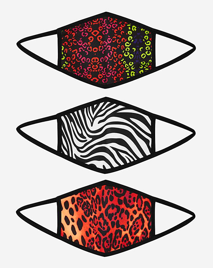 3 Pack Animal Print Face Coverings