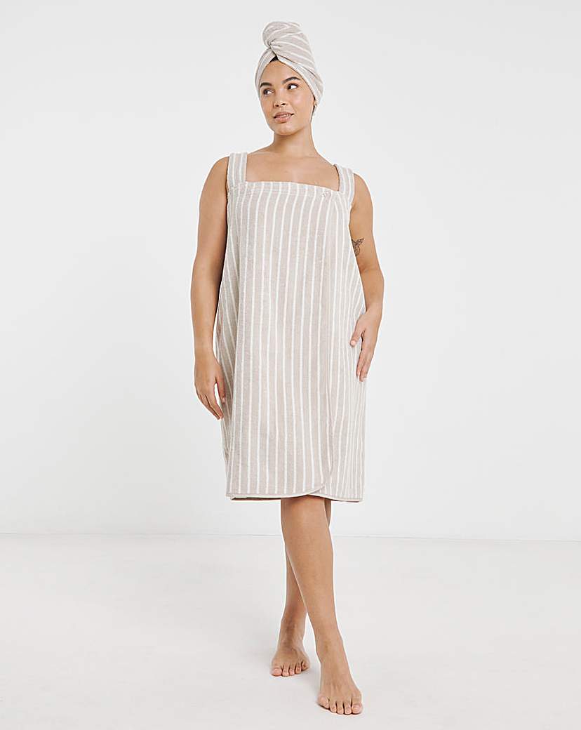 New In - Towelling Shower Wrap & Turban
