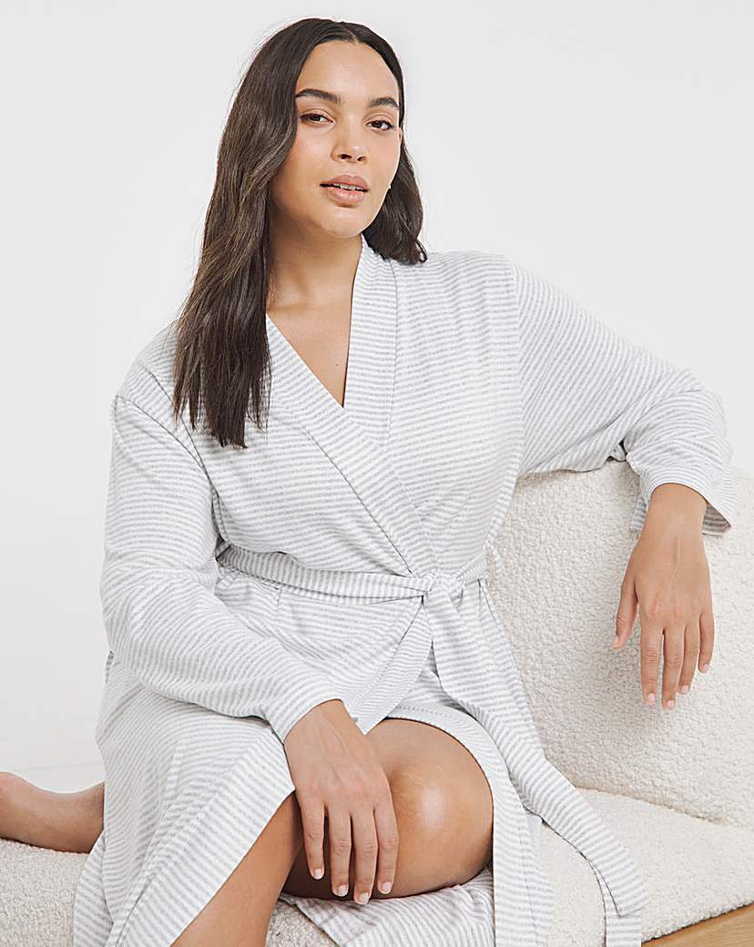 Supersoft Grey Marl Stripe Gown