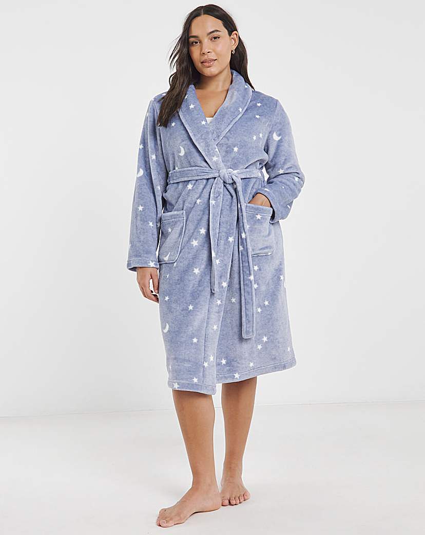 Moon & Stars Print Blue Supersoft Gown