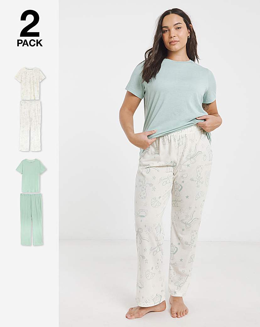 New In - Simply Be Value 2 Pack Pyjama Sets