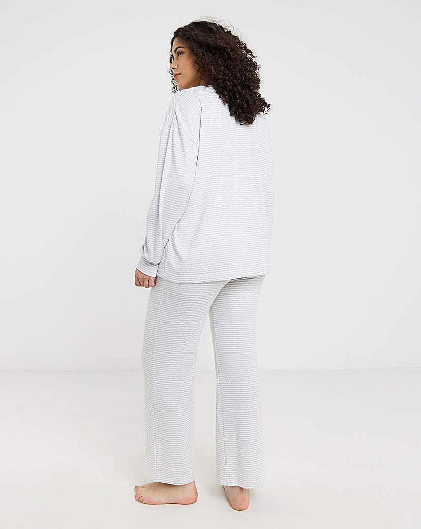 V Neck Snit Wide Leg Lounge Set