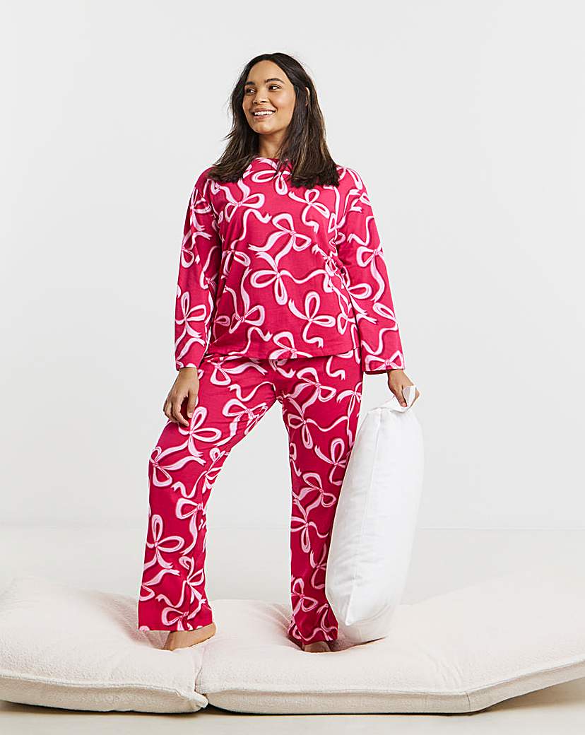 New In - Bow Print Value Long Sleeve PJ Set