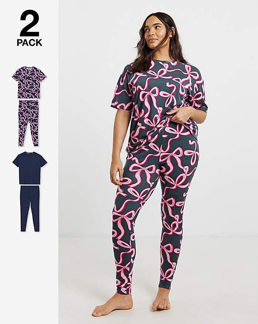 Bow Print Value 2 Pack Legging PJ Set