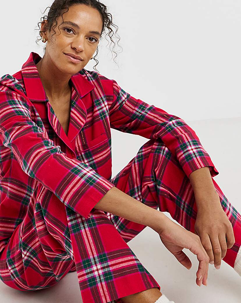 New In - Pretty Secrets Check Button Up PJ Set