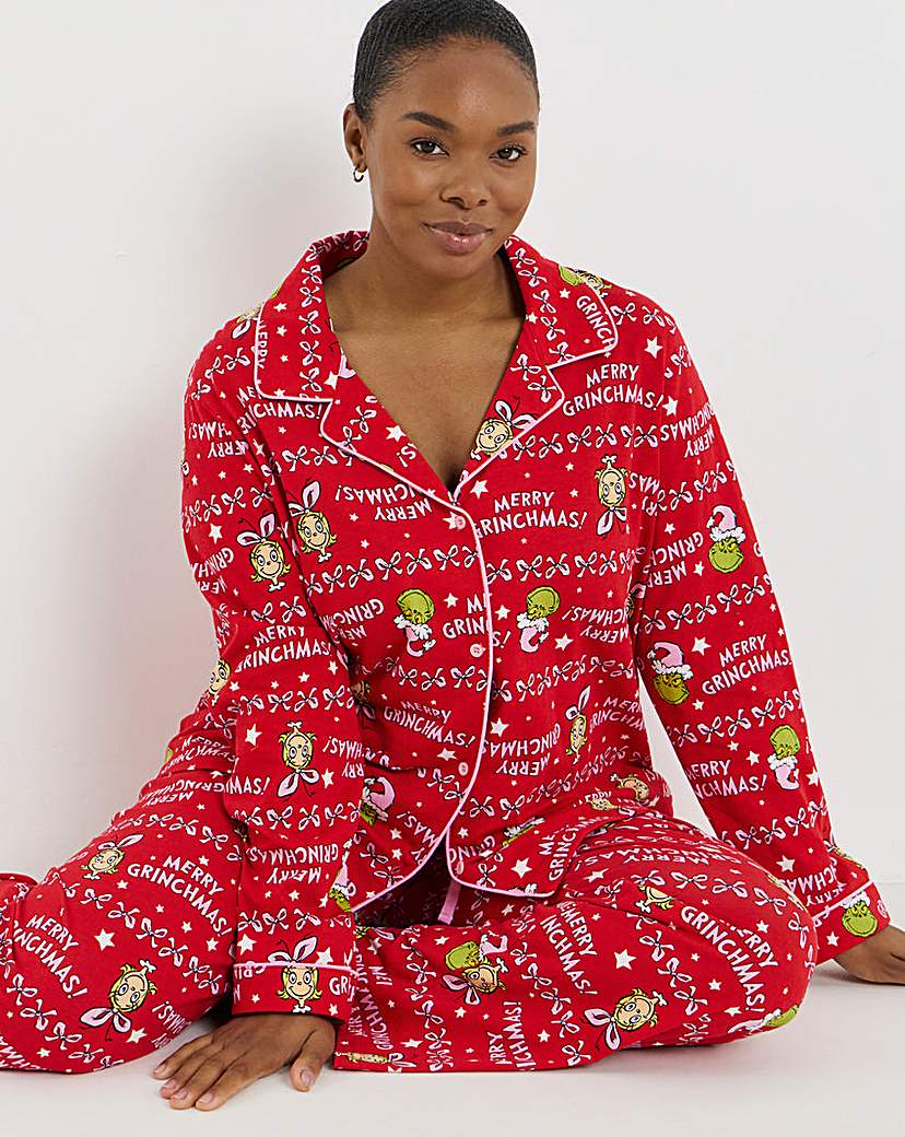 New In - Grinch Button Through PJ Set