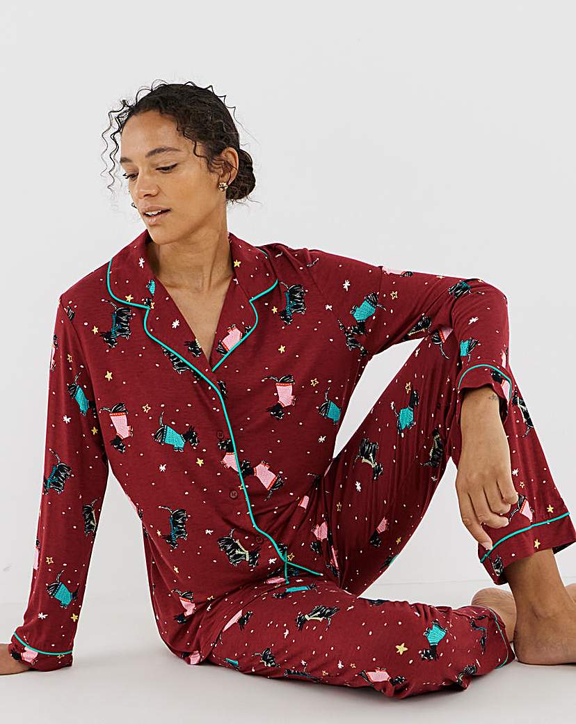 New In - Pretty Secrets Scotty Dog Button PJ Set
