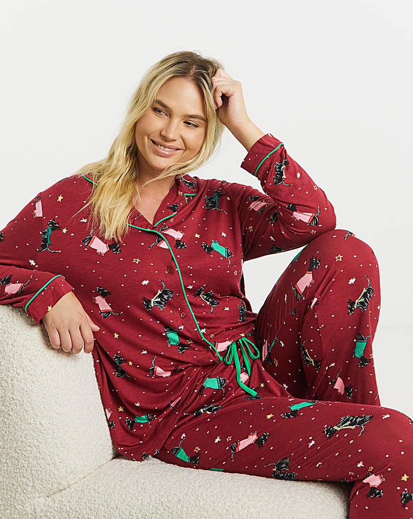 New In - Pretty Secrets Scotty Dog Button PJ Set
