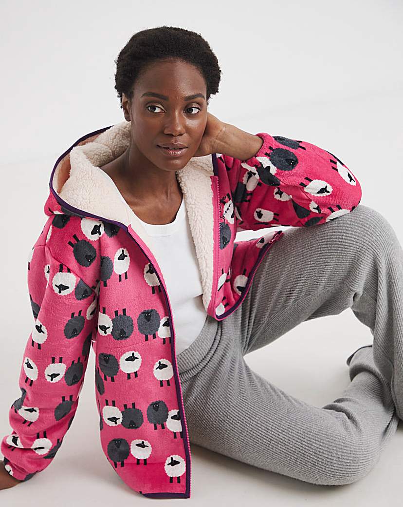 New In - Joe Browns Sheep Print Zip Up Cardigan