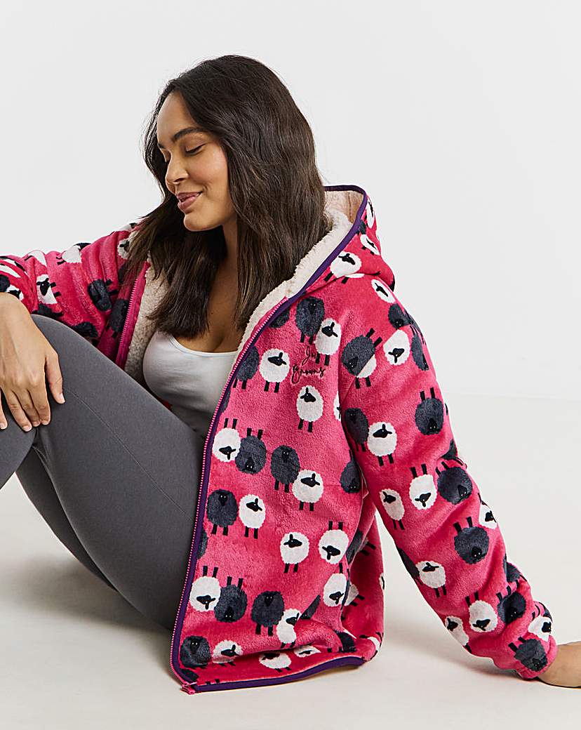 New In - Joe Browns Sheep Print Zip Up Cardigan