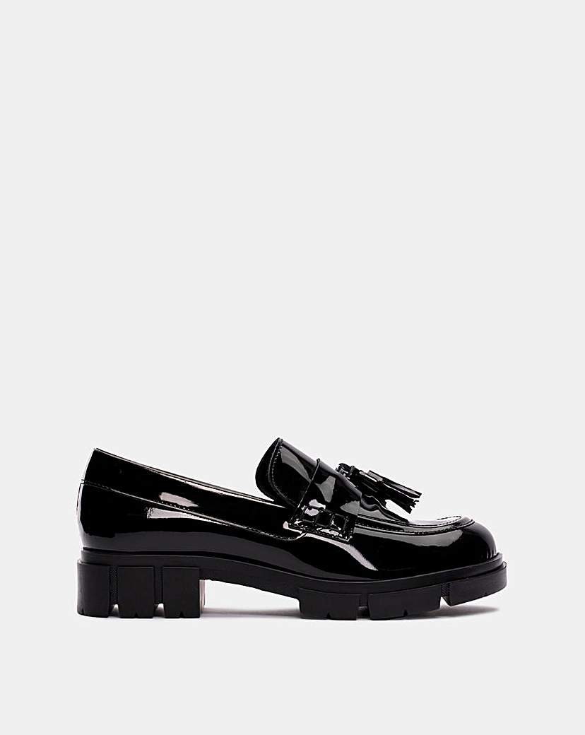 Clarks Teala Leather Loafers - Black Patent