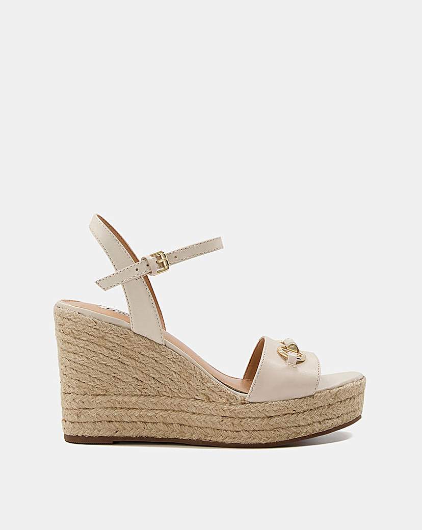 Dune Kai Leather Wedge Sandals D Fit