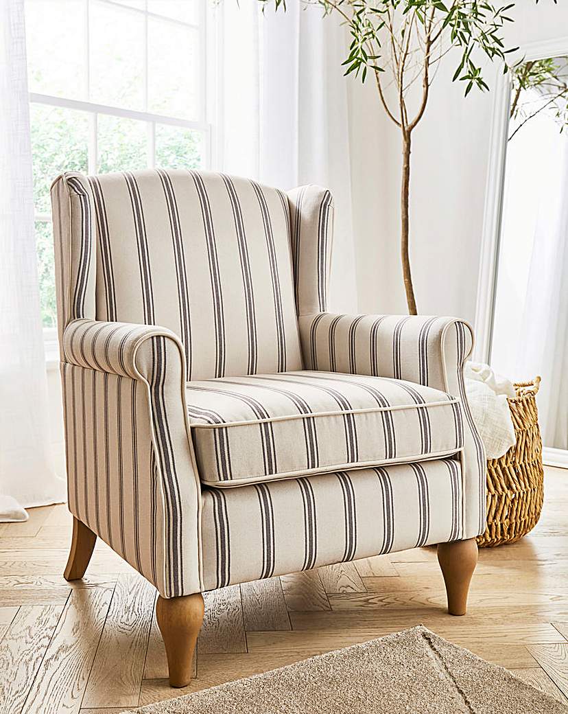 New In - Bailey Stripe Wingback Armchair